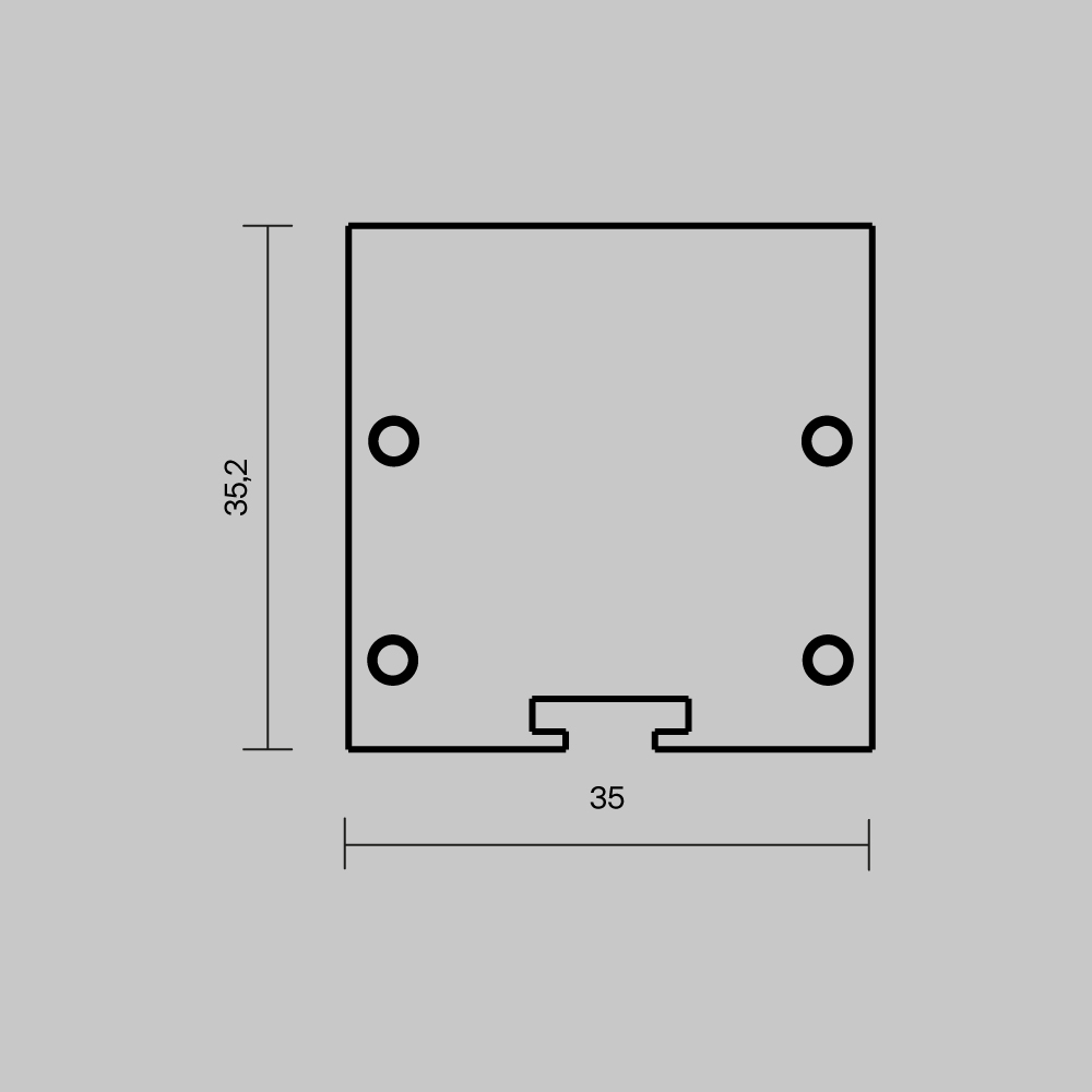 Комплект заглушек (для профиля 35x35) 2 шт., ALM-35-S-EC 642037 Комплектующие для профиля Led Strip 642037 — изображение 4