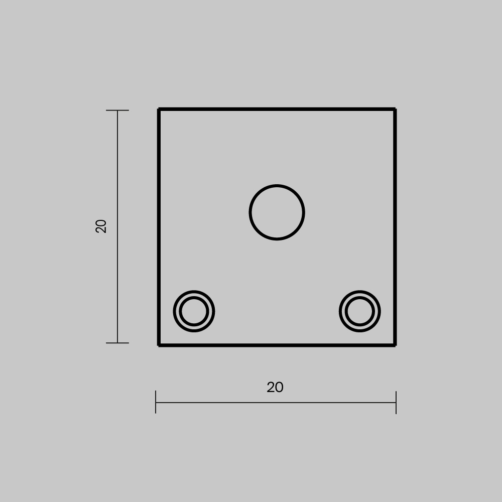 Комплект заглушек (для профиля 20x20) 2 шт., ALM-2020B-EC 642077 Комплектующие для профиля Led Strip 642077 — изображение 4