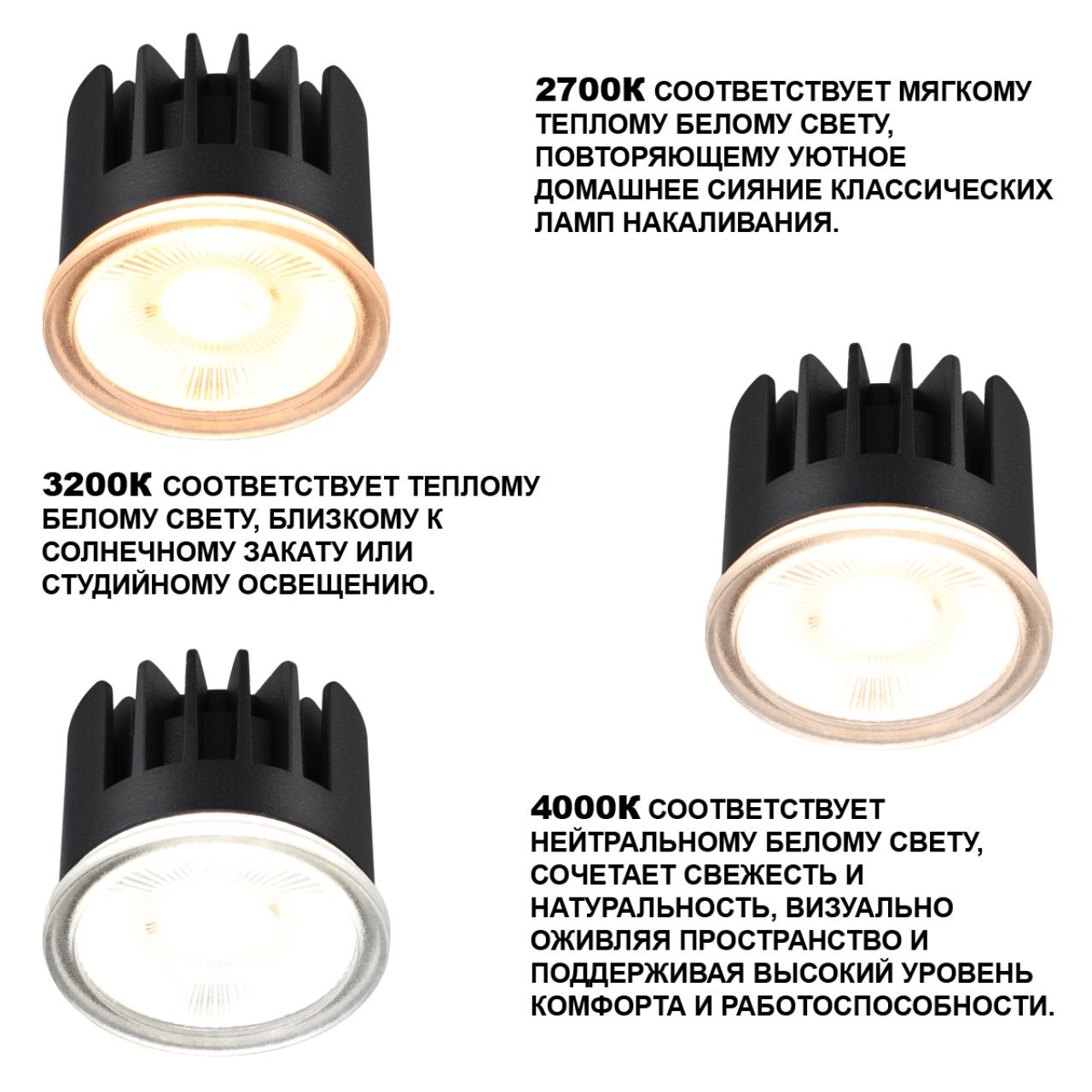359813 DIOD NT25 486 черный Модуль светодиодный с переключ. цв. температуры и мощности IP20 LED 6/8/10W 180-265V 2700К3200К4000К MOD — изображение 3