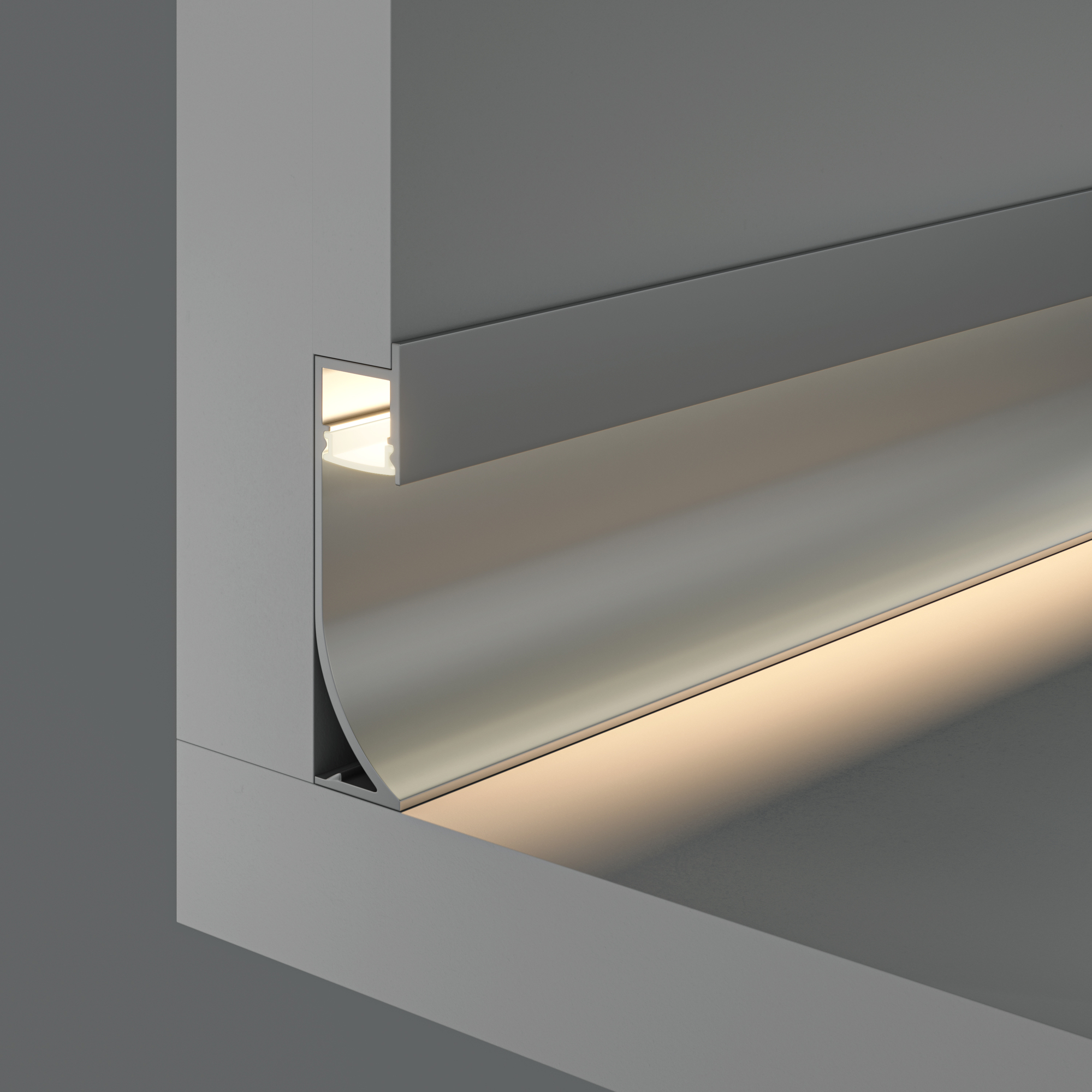 Алюминиевый профиль плинтус 53x14 (Серебро, 2 м), ALM-5314-S-2M Профиль Led Strip ALM-5314-S-2M — изображение 4