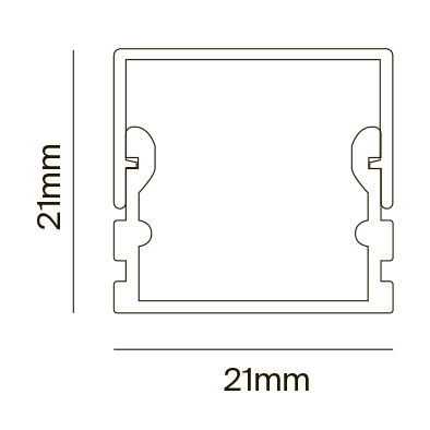 Алюминиевый профиль накладной 21x21 (Серебро, 2 м), ALM007S-2M Профиль Led Strip ALM007S-2M — изображение 4