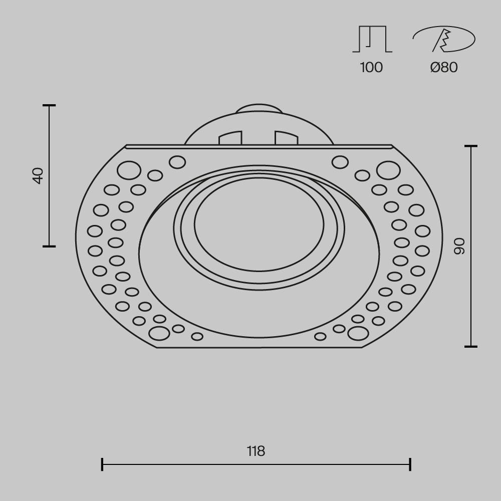 Встраиваемый светильник Точка / Dot 1*GU10 10 Вт Встраиваемый светильник Technical DL042-01-RD-B — изображение 3