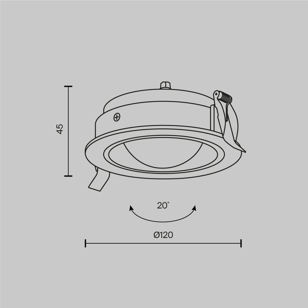 Встраиваемый светильник Линза / Lens 12 Вт 4000 К 70° IP 44 Встраиваемый светильник Technical DL105-12W4K-W — изображение 2