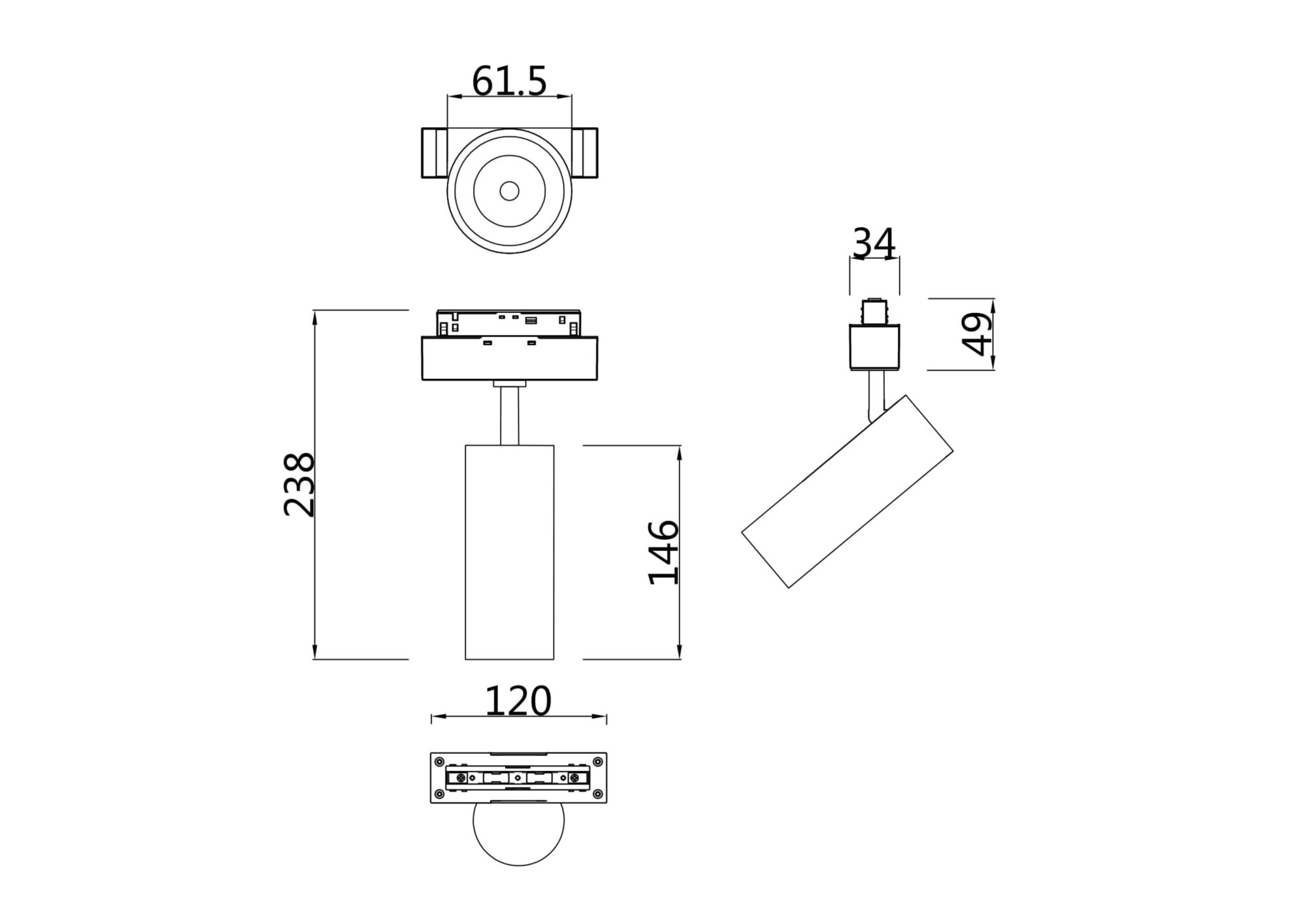 Трековый светильник Фокус / Focus Led S35 4000K 18Вт 24° Трековый светильник Technical TR019-2-15W4K-W — изображение 2