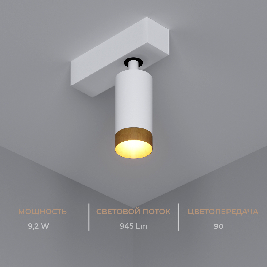Накладной светодиодный светильник Ledron SAGITONY E S60 Wooden White — изображение 3