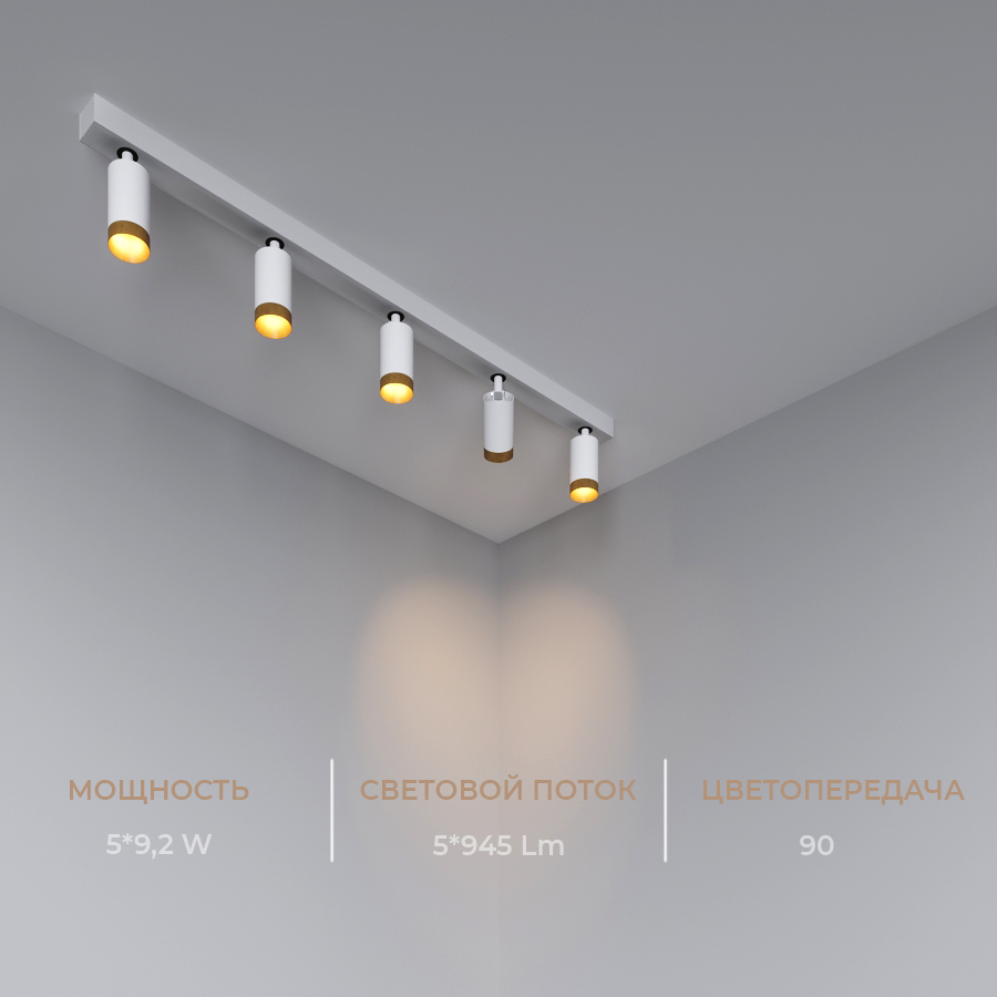 Накладной светодиодный светильник Ledron SAGITONY E5 S60 Wooden White — изображение 3