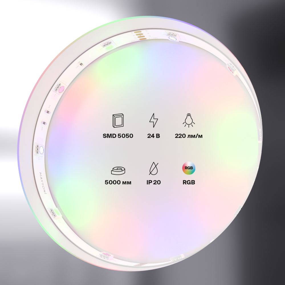Светодиодная лента 24В 5050 7,2Вт/м Цветная (RGB) 5м IP20 Светодиодная лента Led Strip 10166 — изображение 3