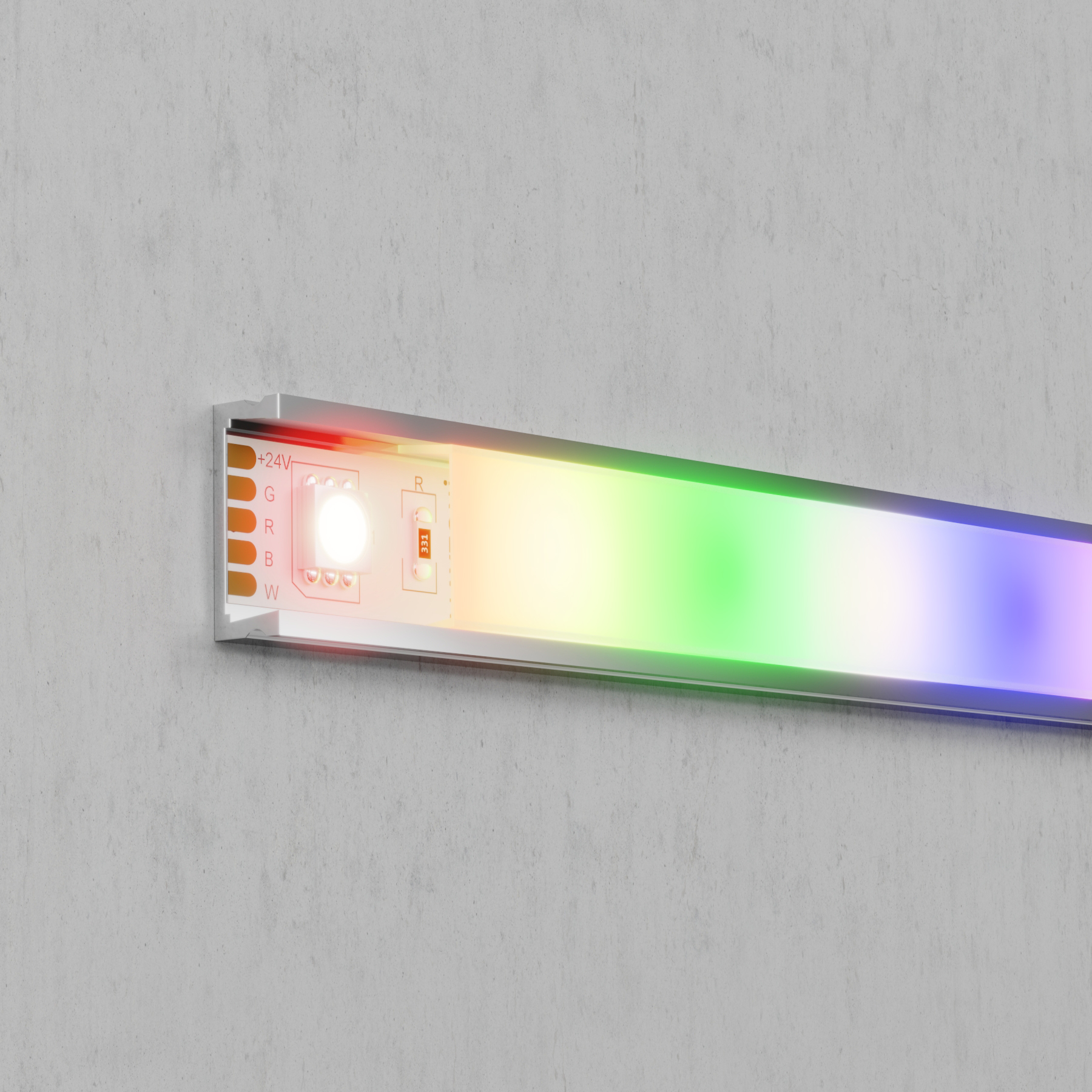 Светодиодная лента 24В 5050 14,4Вт/м Цветная (RGB) + 3000K 5м IP20 Светодиодная лента Led Strip 10176 — изображение 4