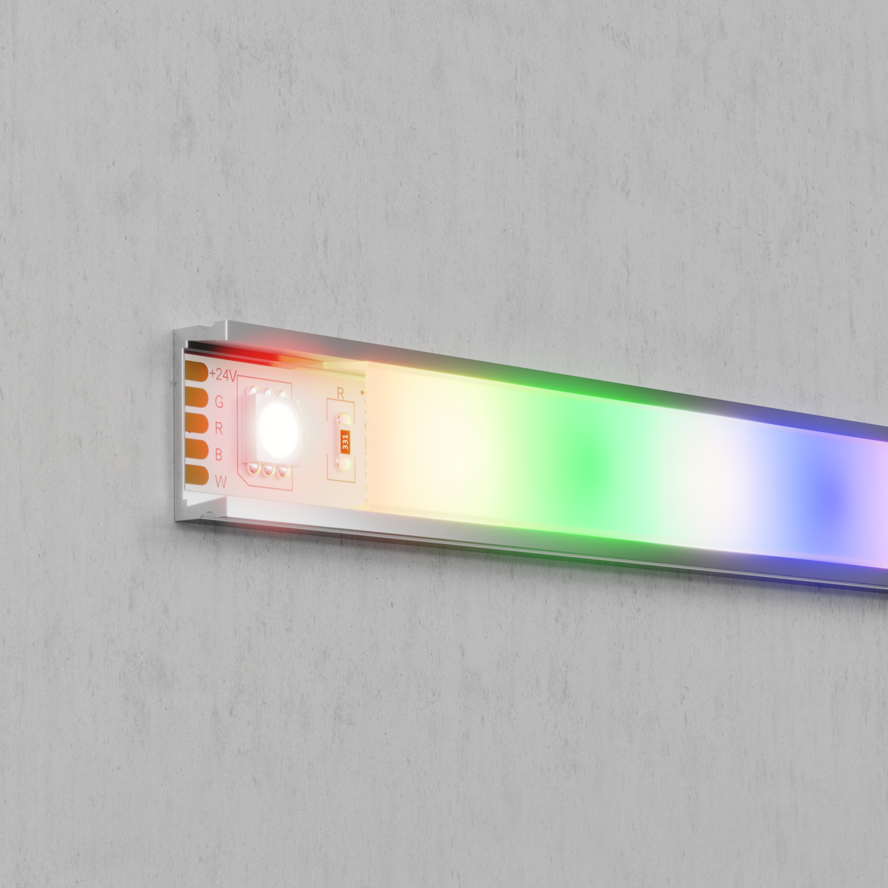 Светодиодная лента 24В 5050 14,4Вт/м Цветная (RGB) + 4000K 5м IP20 Светодиодная лента Led Strip 10177 — изображение 3