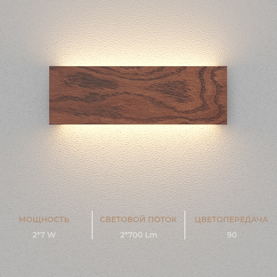 Настенный светодиодный светильник Ledron GW-M066-295 Wooden White — изображение 3