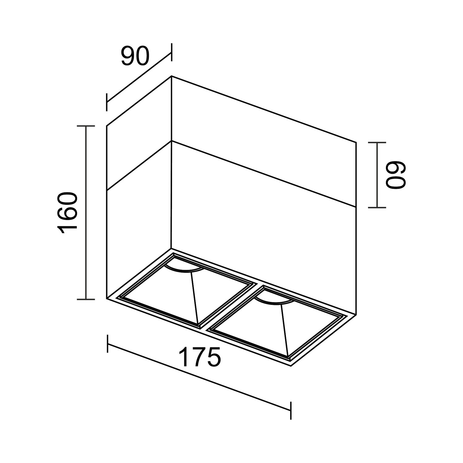 Накладной светодиодный светильник Ledron KUBING 2 Wooden 160 Black TRIAC — изображение 3