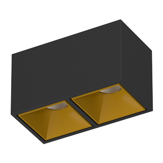Накладной светодиодный светильник Ledron KUBING 2 Black-Gold TRIAC 4000K