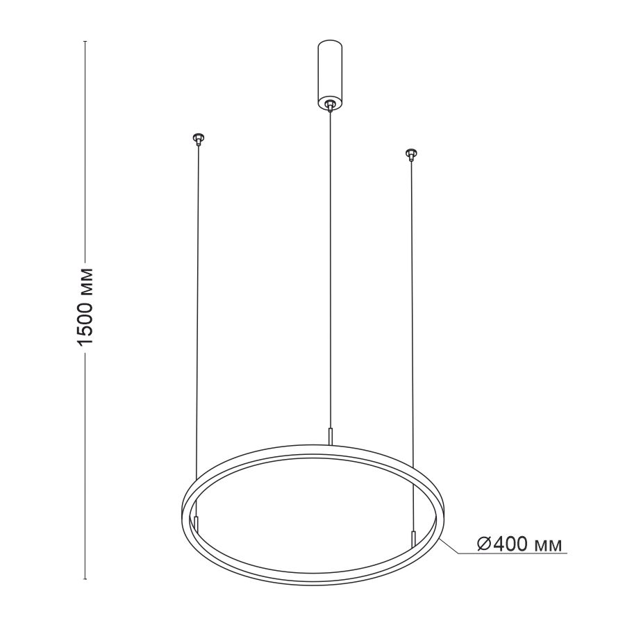 Подвесной светодиодный светильник LED ROUND R400 Black — изображение 3