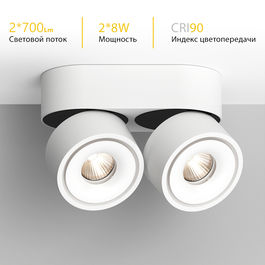 Накладной поворотный светодиодный светильник Ledron LH8W 2 White — изображение 3