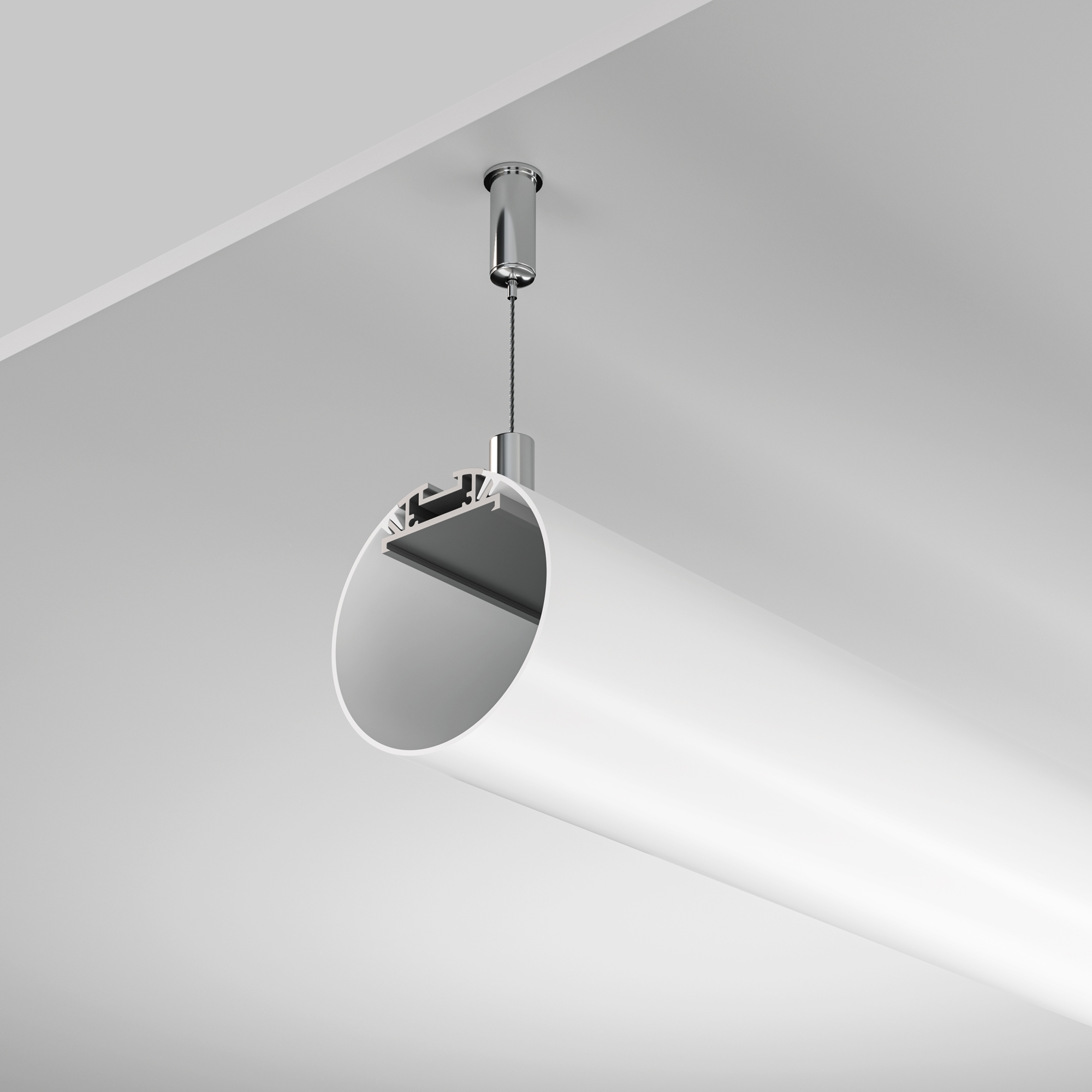 Алюминиевый профиль подвесной D60 (Серебро