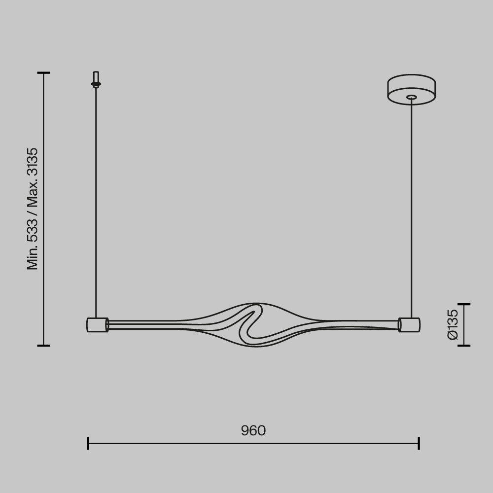 Подвесной светильник Виток / Loop 3000К 23Вт Подвесной светильник Maytoni MOD290PL-L23BS3K — изображение 4