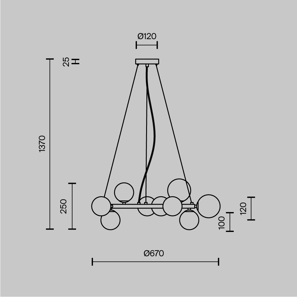 Подвесной светильник Даллас / Dallas G9х11 Подвесной светильник Maytoni MOD545PL-11BS — изображение 2