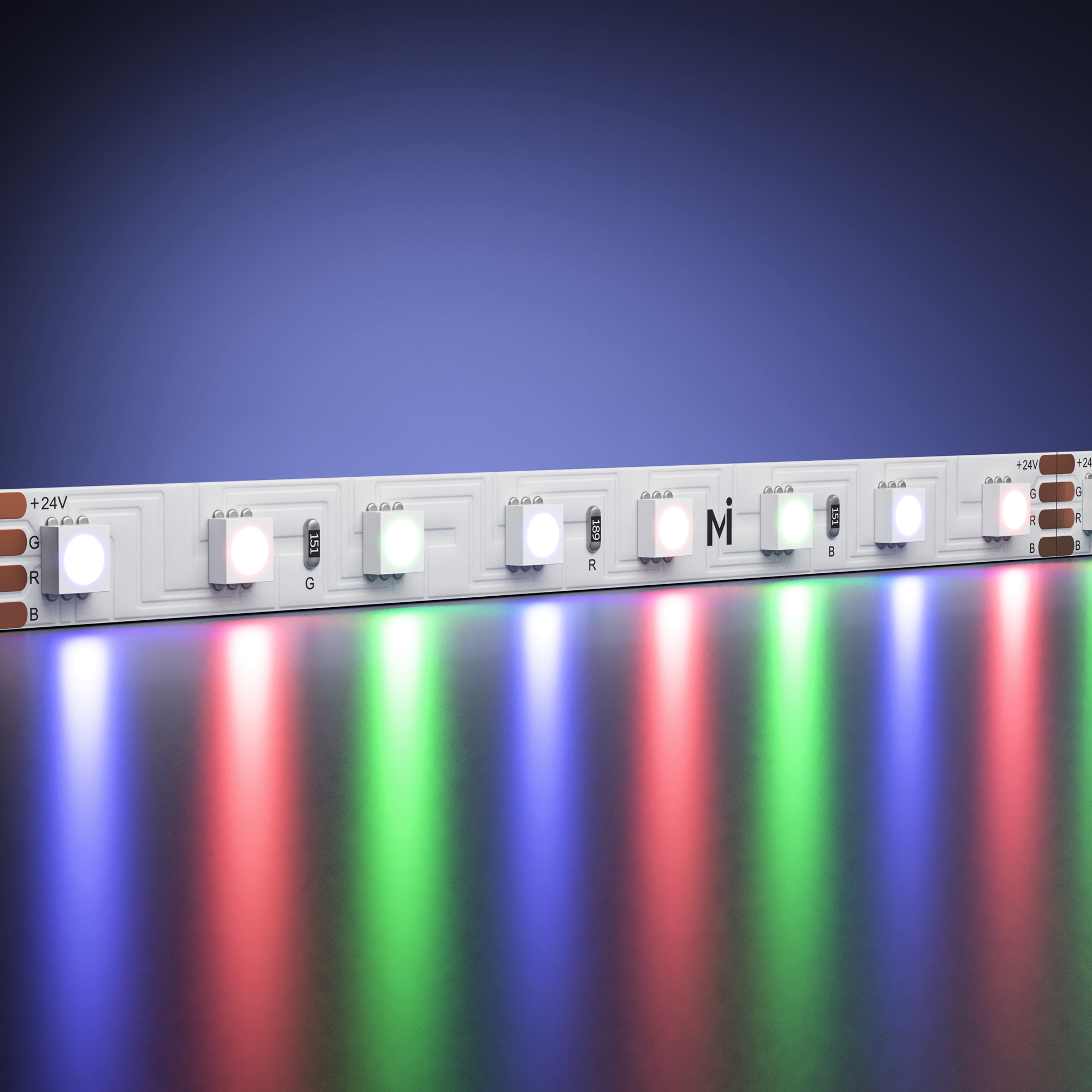 Светодиодная лента Ультра 24В 3838 8Вт/м Цветная (RGB) 5м IP 20 201130 Светодиодная лента Led Strip 201130