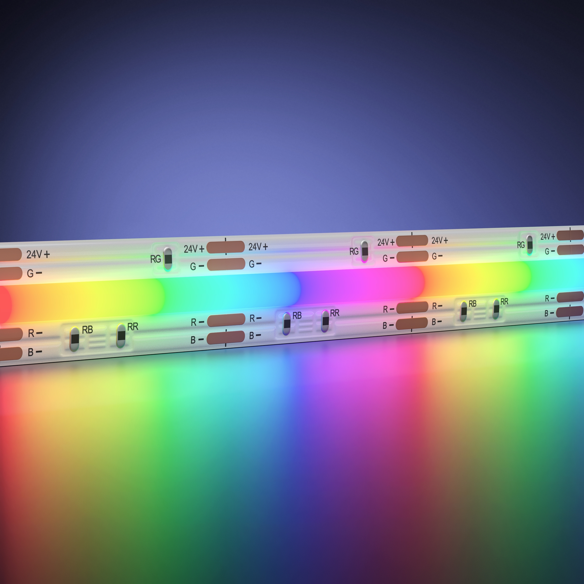 Светодиодная лента Ультра 24В COB 14Вт/м Цветная (RGB) 5м IP 20 201217 Светодиодная лента Led Strip 201217