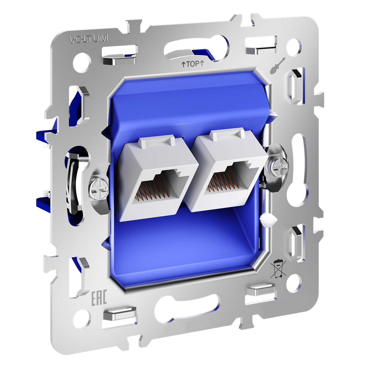 Механизм розетки компьютерной двойной RJ45+RJ45 кат.6