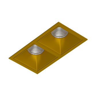 Встраиваемый светодиодный светильник Ledron RISE KIT 2 LED 4000K Gold