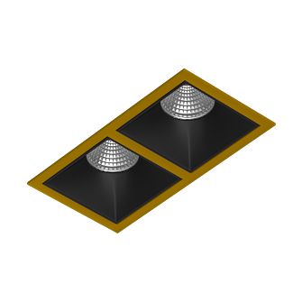 Встраиваемый светодиодный светильник Ledron RISE KIT 2 LED 4000K Gold-Black