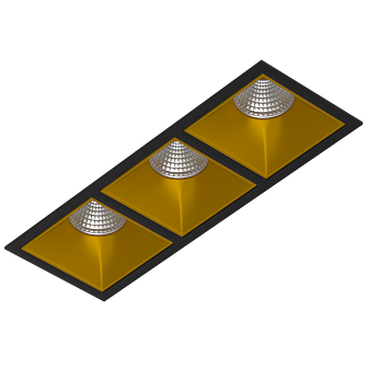 Встраиваемый светодиодный светильник Ledron RISE KIT 3 LED 4000K Black-Gold