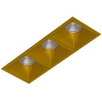 Встраиваемый светодиодный светильник Ledron RISE KIT 3 LED 4000K Gold