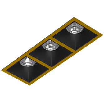 Встраиваемый светодиодный светильник Ledron RISE KIT 3 LED 4000K Gold-Black