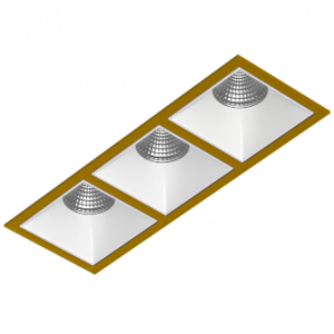 Встраиваемый светодиодный светильник Ledron RISE KIT 3 LED 4000K Gold-White