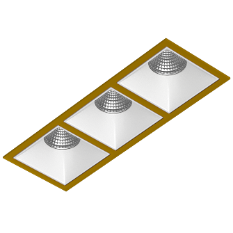 Встраиваемый светодиодный светильник Ledron RISE KIT 3 LED 4000K Gold-White