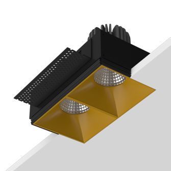 Встраиваемый светодиодный светильник Ledron RISE SQ H KIT2 LED 4K Gold