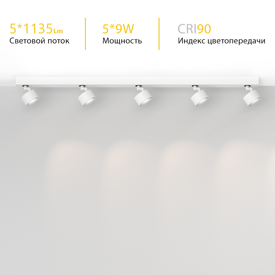 Накладной поворотный светодиодный светильник Ledron SAGITONY E5 S75 Dim White 3000K — изображение 3