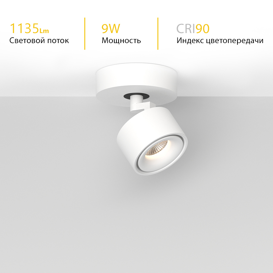 Накладной поворотный светодиодный светильник Ledron SAGITONY R1 S75 Dim White 3000K — изображение 3
