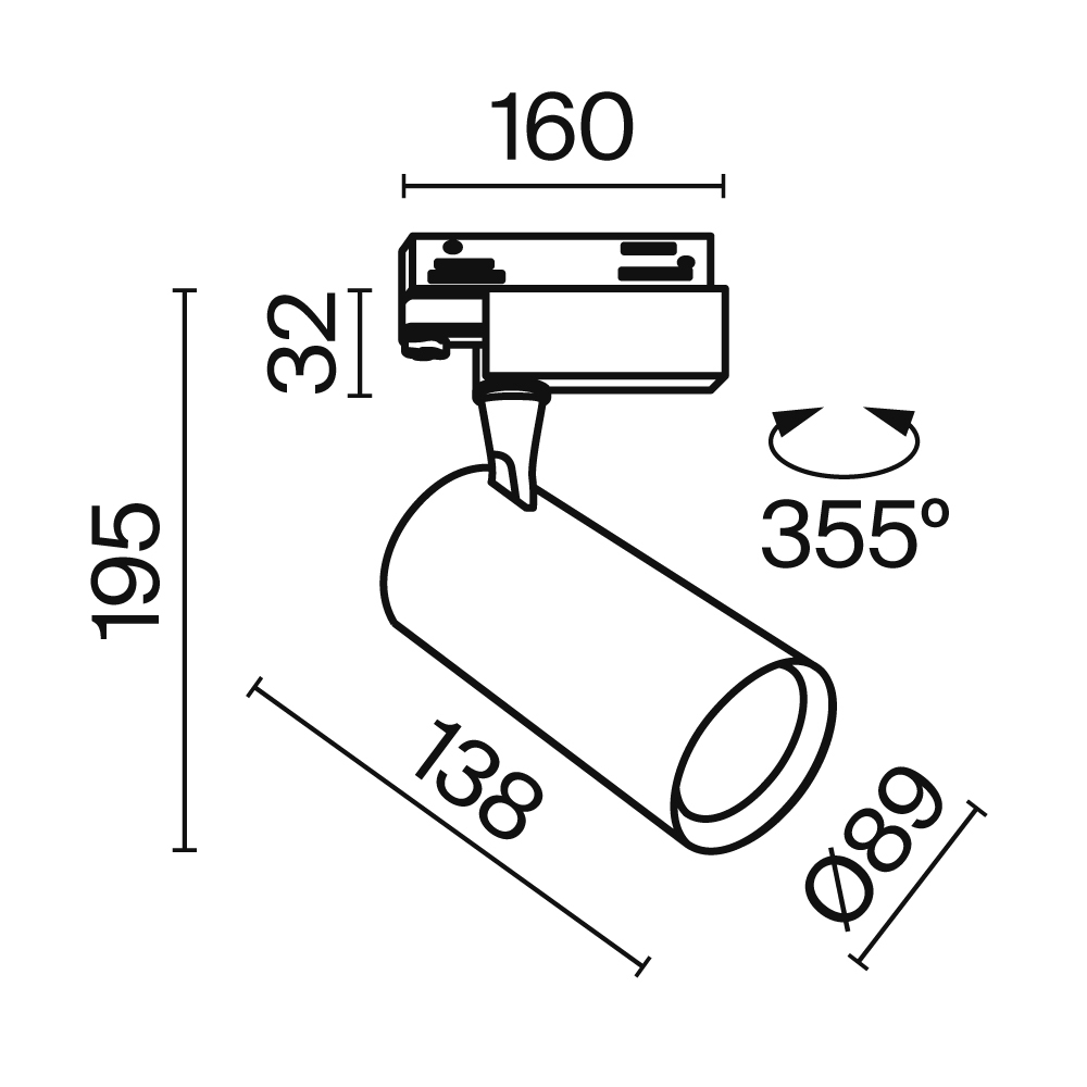 Трековый светильник Вуоро / Vuoro Trinity 3000K 26Вт 24° Трековый светильник Technical TR029-3-26W3K-S-W — изображение 4