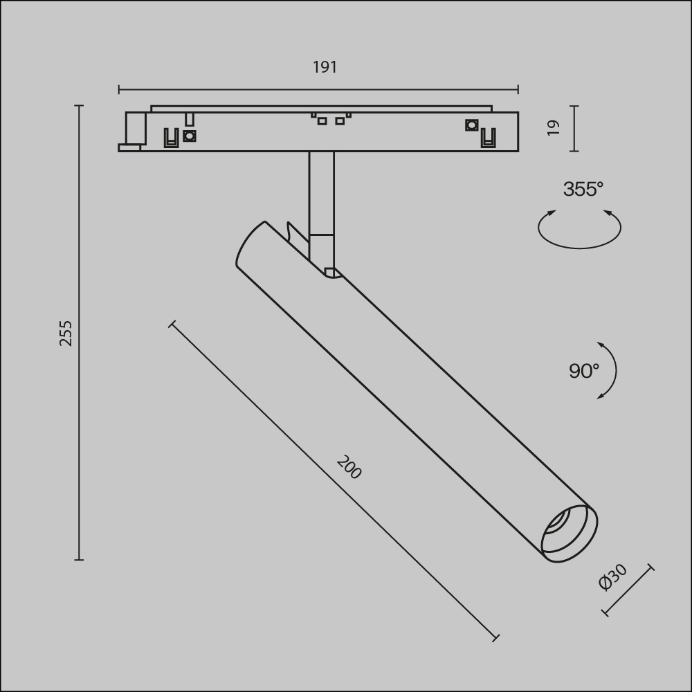 Трековый светильник Фокус Т / Focus T Exility 4000K 6Вт 36° Трековый светильник Technical TR141-2-6W4K-M-B — изображение 2