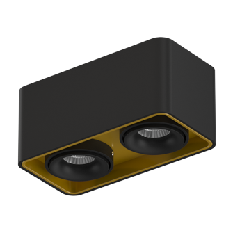 Накладной поворотный светодиодный светильник Ledron TUBING 2 Black-Gold