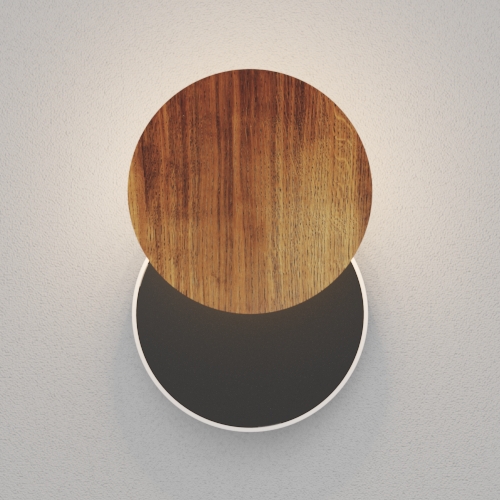 Настенный светодиодный светильник Ledron UFO G2 Wooden White-Black